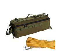 Utility Tote Bag, Waterproof Cookware Organizer, Multi-Functional Trunk Organizers, Portable Storage Bag for Camping, Picnicking, Travel, 41x14x14 cm, Khaki, Army Green and Black