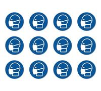 Utilizzare la maschera: M016 - DIN EN ISO 7010 / ASR A1.3 - Adesivo: Ø 2,5 cm, 12 pezzi