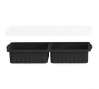 Utilizzare vassoio di raffreddamento in silicone con coperchio per zuppe, salse, brodi, materiale BPA compatibile con forno, lavastoviglie e frigorifero (nero)