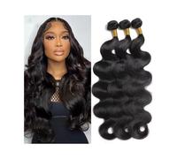 Utilizzo quotidiano 1/3/4 pezzi Body Wave Bundles 10-40" Bundles di capelli umani Natural Black Peruvian Remy Hair Bundles per le donne(38 38 38)