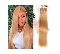Utilizzo quotidiano 27# Fasci di capelli umani biondo miele 8-18 pollici estensioni di capelli brasiliani Remy lisci come l'osso tessere 3 fasci per le donne(14 14 14)