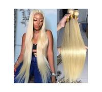 Utilizzo quotidiano #613 Pacchetti di capelli biondi Pacchetti di capelli umani lisci Tessitura di capelli brasiliani a doppia trama per le donne(18 18 18)