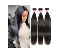 Utilizzo quotidiano 8-32 pollici di capelli lisci lunghi #1B fasci di capelli umani brasiliani neri naturali estensioni di capelli lisci Remy 1/3 pezzi per le donne(28 28 28)