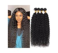 Utilizzo quotidiano Afro Kinky Curly Bundles 4PCS Double Weft Human Hair Extensions Jerry Curl Mongolian Remy Hair Weave Bundles per le donne(10 12 14 16)