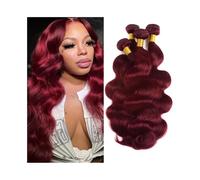 Utilizzo quotidiano Body Wave Bundles 16-30 pollici capelli umani 99J colore bordeaux 1/3 fasci estensioni di capelli Remy brasiliani bagnati e ondulati for donne per le donne(22 22 22)