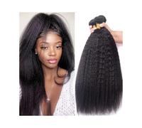 Utilizzo quotidiano Brazilian Kinky Straight Human Hair Bundles 1/3 Pcs Yaki Straight Remy Hair Extensions per le donne(28inches)