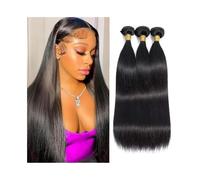Utilizzo quotidiano Bundle di capelli lisci brasiliani con trama a trama dritta, colore naturale, estensioni for capelli Remy da 8 a 32 pollici per le donne(8inches)
