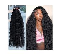 Utilizzo quotidiano Bundle di capelli sciolti con onde profonde, 8-40 pollici, ricci lunghi, brasiliani Remy, con doppia trama per le donne(26 26 26)