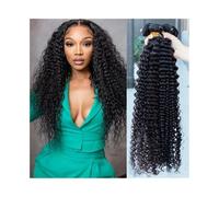 Utilizzo quotidiano Bundle di capelli umani con onde profonde, brasiliani ricci Remy, intrecciati da 1 a 3 pacchi, extension for capelli bagnati e ondulati non trattati, a doppia trama per le donne(30