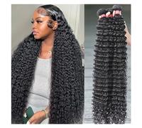 Utilizzo quotidiano Fasci di capelli umani ad onda profonda, bundle ricci tessuto di capelli umani al 100% 3 4 pacchi estensioni naturali brasiliane dei capelli Remy per le donne(26 26_REMY HAIR)