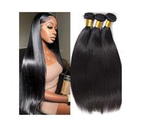 Utilizzo quotidiano Fasci di capelli umani da 10-28 pollici, capelli brasiliani Remy, fasci di capelli lisci e ossigenati per le donne(24 26 28)