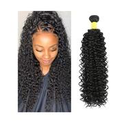 Utilizzo quotidiano Fasci di capelli umani ricci crespi 8-40 pollici capelli umani indiani Doudle trama fasci di tessuto colore naturale 1/3/4 pezzi estensioni dei capelli ricci di Remy per le donne(3