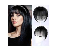 Utilizzo quotidiano Fascia for capelli in cristallo con frangia liscia in 100% capelli umani per Donna(Natural Color)