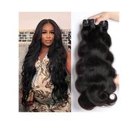 Utilizzo quotidiano Pacchetti di capelli Body Wave 1/3 Pacchetti da 12-30 pollici Malaysia Capelli umani non trattati Ondulati Ricci Capelli Remy Nero naturale per le donne(18inch 1pc)