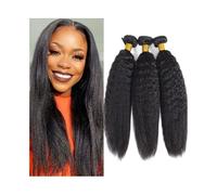 Utilizzo quotidiano Pacchetti di capelli lisci e crespi, estensioni di capelli vergini brasiliani, 1/3 di bundle di capelli spessi per le donne(12 12 12)