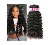 Utilizzo quotidiano Pacchetti di capelli ricci brasiliani for donne nere, 1/3/4 pacchetti di capelli umani con onde profonde, estensioni for capelli Remy per le donne(26 26 26 26)