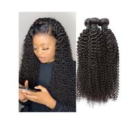 Utilizzo quotidiano Pacchi di capelli umani ricci crespi, estensioni di capelli Remy con riccioli neri naturali, 1, 3, 4 pacchi per le donne(24 26 28 30)