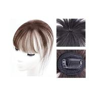 Utilizzo quotidiano Parrucca sintetica con frangia francese 3D, parrucca Air Bangs Topper con frangia curva simulata per Donna(Light brown)