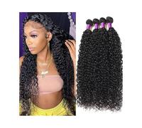 Utilizzo quotidiano Tessuto for capelli umani brasiliani 1 3 4 pacchi Estensioni for capelli Remy ricci e crespi di colore naturale per le donne(30 30 30)