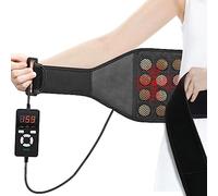 UTK Cuscinetto riscaldante vibrante a infrarossi lontani con massaggio vibrante per dolore lombare, 3 modalità di vibrazione, controller intelligente, spegnimento automatico, abbastanza caldo (39,4 °