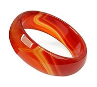 UTLODY Bracciale Rigido in Giada con Scatola for Bracciale, Braccialetto in Pietra Rossa retrò in Stile Cinese Classico for Adolescenti, Gioielli Naturali for Compleanno, 64-66 mm(62)