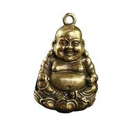 UTLODY Collana di Meditazione, Foxi 1 pz Mini Ottone Che Ride Retro Fusione di e Vecchio Sorridente Buddha Maitreya Portachiavi Ciondolo Auto, Decorazione for la casa Artigianale