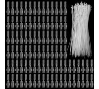 UTMACH 100 Pezzi Segnacavi Elettrici in Materiale di Nylon con 100 Fascette Plastica Bianche Riutilizzabili Marcatura Cavi in Nylon Etichetta per Cavi Trasparente per Etichette per Cavi