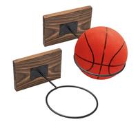 UTMACH 2 Pezzi Supporti da Parete Per Pallacanestro Porta Pallone Parete in Legno e Metallo Porta Palloni da Calcio Muro Porta Pallone Da Basket Muro Supporto da Parete Per Pallone,Basket,Rugby,Calcio