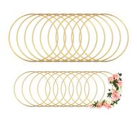 UTMACH 20 Pezzi Cerchi in Metallo Oro per Ghirlande Floreali e Decorazioni - Artigianato e Matrimoni - 10cm 15cm