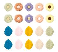 UTMACH 20 Pezzi Ferma Ferri da Maglia, Copri Punte e Proteggi Punte, Tappi per Ferri da Maglia a Forma di Margherita, Fiore e Foglie per Quilting e Cucito