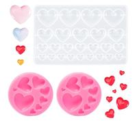 UTMACH 3 Pezzi Stampo Resina Cuore Piccolo Stampo Silicone Resina Cuore 3D Stampo Cuore Silicone per Resina Stampi Cuore Silicone per Fai da Te, Gioielli, Pendenti,Decorazioni