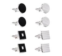 UTMACH 4 Paia Gemelli da Uomo Gemelli per Camicia Gemelli da Polso Uomo Gemelli in Lega Rotondo E Rettangolo Gemelli Cilindro Gemelli Camicia Uomo per Compleanno,Matrimonio,Regalo del Padre