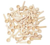 UTMACH 50 cucchiai in legno piccoli mini cucchiai da cucina in legno rotondi per sali da bagno piccoli con manico corto per spezie, marmellata, gelato, condimenti, zucchero, miele, caffè