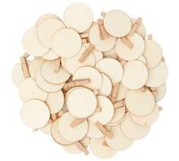 UTMACH 50pcs Mollette in legno con 4cm Disco Rotondo per Cartoline,Lettere