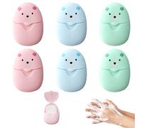 UTMACH 6 Pezzi 300 Fogli di Sapone Portatile Sapone di Carta Sapone da Viaggio con Scatola Carta Monouso per Sapone per Viaggi Escursionismo Campeggio (Rosa, Blu, Verde)