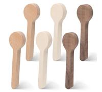 UTMACH 6 Pezzi Cucchiaio Intaglio Grezzo in Legno di Faggio, Tiglio e Noce (15.8*3.8*2cm) per Artigianato fai da te