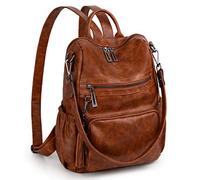 UTO Donna Zaino Casual in Pelle sintetica Robusta Zainetto Borsa a tracolla 3 tipi di manici Zaino Maniglia tracolla Multi compartimento con cerniera posteriore Antifurto Tasca nappe Marrone