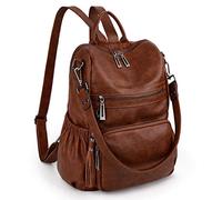 UTO Donna Zaino Casual in Pelle sintetica Robusta Zainetto Borsa a tracolla 3 tipi di manici Zaino Maniglia tracolla Multi compartimento con cerniera posteriore Antifurto Tasca nappe Grigio Chiaro
