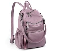 UTO Donna Zaino Casual in Pelle sintetica Robusta Zainetto Borsa a tracolla 3 tipi di manici Zaino Maniglia tracolla Multi compartimento con cerniera posteriore Antifurto Tasca nappe Viola Chiaro