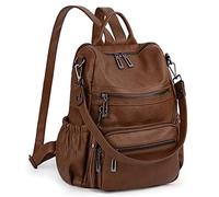 UTO Zaino Donna Zainetto Robusta Borsa a tracolla 3 tipi di manici Zaino Mano tracolla Multi compartimento in Pelle sintetica con tasca Antifurto e Portachiave nappe Marrone