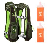 UTOBEST Gilet da corsa zaino da corsa leggero e regolabile, 5 l, per uomini e donne, verde, con 2 bottiglie da 350 ml