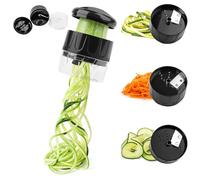 UTOCLEC Spirale Manuale Tagliaverdure Julienne, 3 in 1 Affetta Verdure Spiralizer per Pasti Vegani a Basso, Spaghetti di Verdure, Zucchina, Cetriolo, Carota