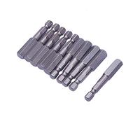 Utoolmart H8 - Chiave a brugola a testa esagonale da 1/4 di pollice, codolo esagonale S2, in acciaio 50 mm, punte magnetiche esagonali per chiavi manuali e trapani elettrici, 10 pezzi