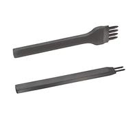 Utoolmart Perforatore per cuoio, acciaio bianco, passo dei rebbi 4 mm, 2/4 rebbi, strumenti per lavori manuali fai da te, scalpello, kit per lavori artigianali, 1 pezzo