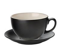 Utopia Barista - Tazza da cappuccino con piattino a mandorla, 396,9 g, 400 ml, CT9002 e CT9014, confezione da 6
