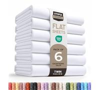 Utopia Bedding 6 lenzuola, Wrinkle, Fade & resistente alle macchie, ipoallergenico, Microfibra, White, Coppia