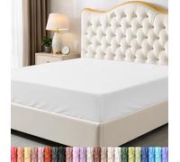 Utopia Bedding Cal King Lenzuolo con angoli, con tasca profonda, in morbida microfibra, resistente al restringimento e allo sbiadimento, di facile manutenzione, 1 lenzuolo con angoli (bianco)