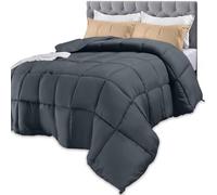 Utopia Bedding Comforters King Size, All Season Duvet Insert, Down Alternative Box Stitched Bed Comforter with Corner Tabs, Machine Washable (Grey)