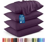 Utopia Bedding Confezione da 4 federe per cuscini king size, chiusura a busta, morbido tessuto in microfibra spazzolata, resistenti al restringimento e allo sbiadimento, king size, 50 x 101 cm (viola)