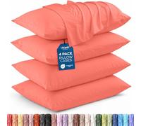 Utopia Bedding Confezione da 4 federe per cuscini king size, chiusura a busta, morbido tessuto in microfibra spazzolata, resistenti al restringimento e allo sbiadimento, king size, 50 x 101 cm